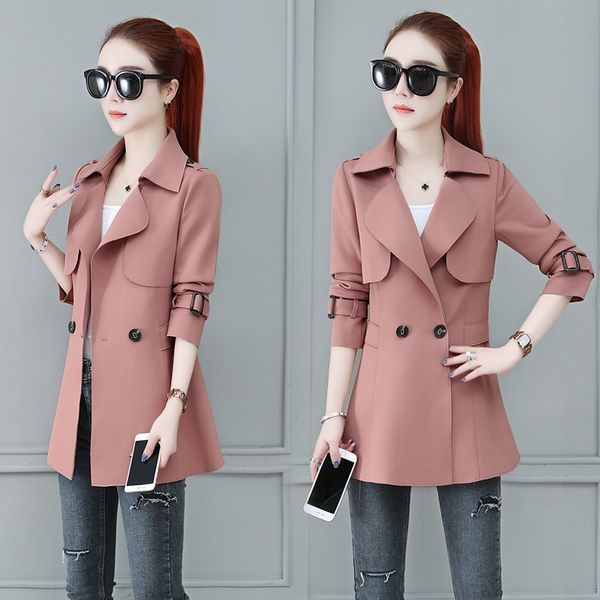 women's trench coats spring autumn casual short coat women plus size korean double breasted windbreaker ladies clothes loose outer, Tan;black
women's trench coats spring autumn casual short coat women plus size korean double breasted windbreaker ladies clothes loose outer, Tan;black