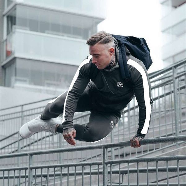 men's tracksuits autumn muscle and winter sports fitness suit leisure long sleeve running hooded sweater training clothes, Gray
men's tracksuits autumn muscle and winter sports fitness suit leisure long sleeve running hooded sweater training clothes, Gray