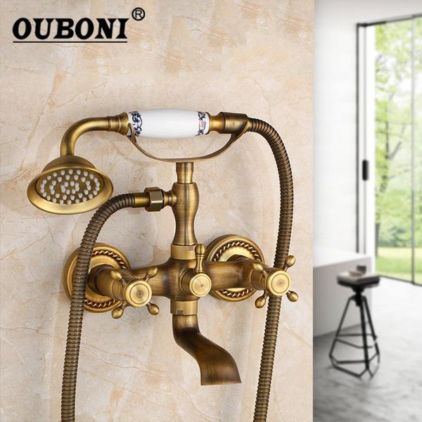 ouboni bathroom bathtub black & antique brass rainfall stream spout tap rain shower head faucet shower set cold mixer faucet
ouboni bathroom bathtub black & antique brass rainfall stream spout tap rain shower head faucet shower set cold mixer faucet