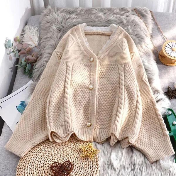 women's knits & tees 2021 women solid knitted cardigans sweater autumn winter female v neck loose pull jumpers fashion long sleeve card, White
women's knits & tees 2021 women solid knitted cardigans sweater autumn winter female v neck loose pull jumpers fashion long sleeve card, White