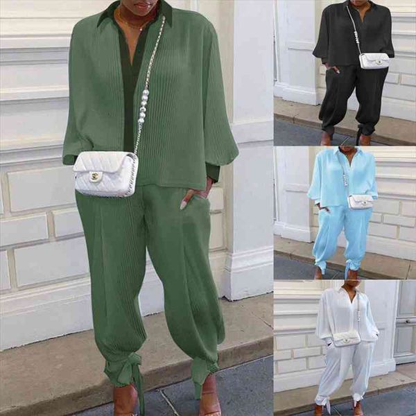 spring womens tying feet trousers polo with buttons v-neck temperament commuter ladies pleated suit fashion clothing, Black;white
spring womens tying feet trousers polo with buttons v-neck temperament commuter ladies pleated suit fashion clothing, Black;white