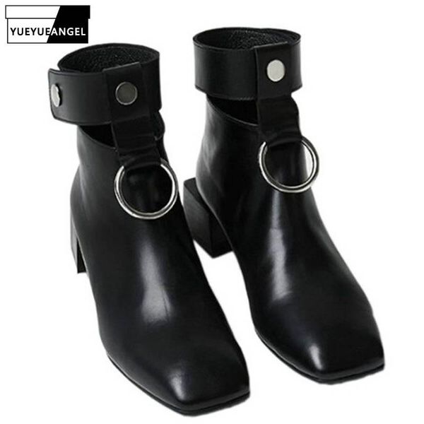vintage square toe black female ankle boots spring autumn genuine leather hollow out metal decoration womens high heel
vintage square toe black female ankle boots spring autumn genuine leather hollow out metal decoration womens high heel