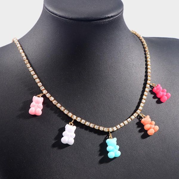 chains colorful gummy resin 5 bear rhinestone choker necklace for women iced out crystal tennis chain female trendy jewelry, Silver
chains colorful gummy resin 5 bear rhinestone choker necklace for women iced out crystal tennis chain female trendy jewelry, Silver