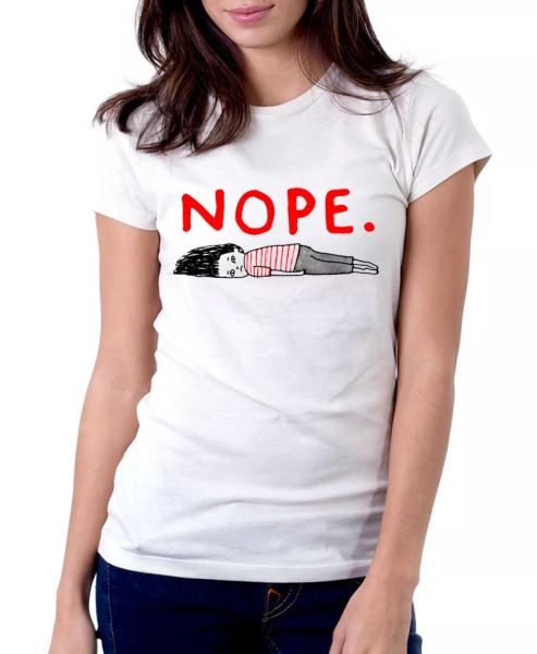 nope funny white printed t-shirt fn9819, White;black
nope funny white printed t-shirt fn9819, White;black