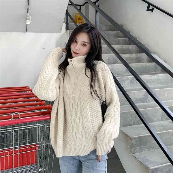 pullover women knitted turtleneck autumn winter ladies korean sweater female long sleeve jumper warm 210427, White;black
pullover women knitted turtleneck autumn winter ladies korean sweater female long sleeve jumper warm 210427, White;black