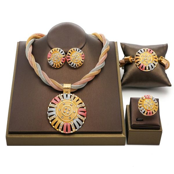 earrings & necklace exquisite dubai gold colorful jewelry set 2021 nigerian wedding woman accessories african costume, Silver
earrings & necklace exquisite dubai gold colorful jewelry set 2021 nigerian wedding woman accessories african costume, Silver