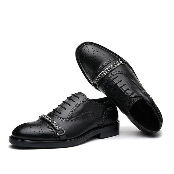 brock leather shoes men's business dress low carved black cowhide oxford metal chain handmade
brock leather shoes men's business dress low carved black cowhide oxford metal chain handmade