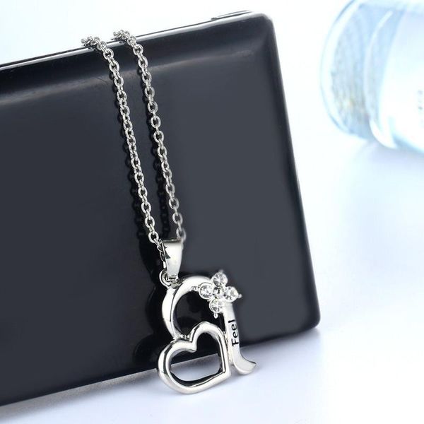 chains stainless steel chain crystal heart pendant necklace valentine's day present gift for women with box, Silver
chains stainless steel chain crystal heart pendant necklace valentine's day present gift for women with box, Silver
