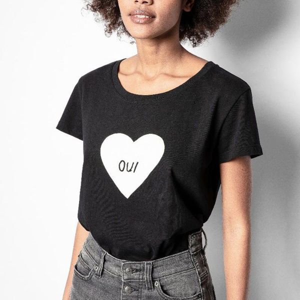 women's t-shirt heart oui printed women summer black cotton casual tee shirt womens clothes 2021 fashion tshirt, White
women's t-shirt heart oui printed women summer black cotton casual tee shirt womens clothes 2021 fashion tshirt, White