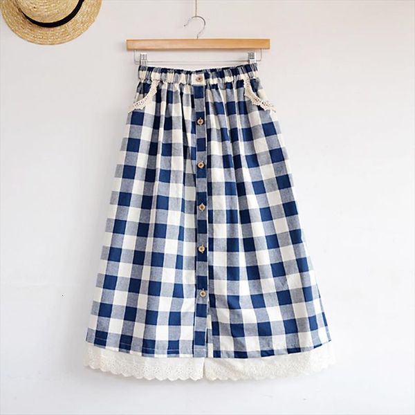 japanese style mori girl women skirt long midi kawaii lace patchwork a line button plaid skirts high waist jupe femme, Black
japanese style mori girl women skirt long midi kawaii lace patchwork a line button plaid skirts high waist jupe femme, Black