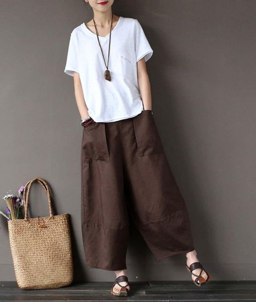 women's pants & capris women long elastic waist loose wide legs causual trousers, Black;white
women's pants & capris women long elastic waist loose wide legs causual trousers, Black;white