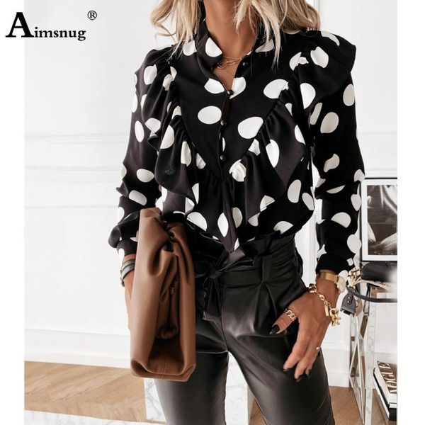 women's blouses & shirts women fashion ladies elegant mandarin collar dot print shirt 2021 summer casual blusas femininas, White
women's blouses & shirts women fashion ladies elegant mandarin collar dot print shirt 2021 summer casual blusas femininas, White