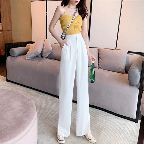 korean women summer solid color wide leg pants streetwear hight waist white loose split plus size trousers women's & capris, Black;white
korean women summer solid color wide leg pants streetwear hight waist white loose split plus size trousers women's & capris, Black;white