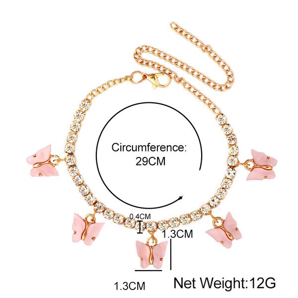 fashion cute butterfly anklet for women gold silver color shiny crystal tennis chain anklet summer beach foot jewelry, Red;blue
fashion cute butterfly anklet for women gold silver color shiny crystal tennis chain anklet summer beach foot jewelry, Red;blue