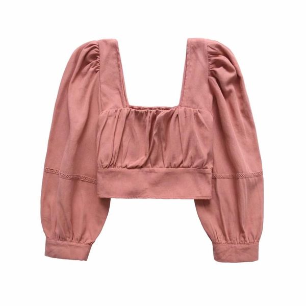 women fashion slash neck puff sleeve short shirts ladies solid back elastic cropped blouses sweet girls streetwear 210521, White
women fashion slash neck puff sleeve short shirts ladies solid back elastic cropped blouses sweet girls streetwear 210521, White