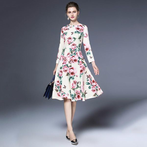 casual dresses customized runway designer boutique elegant retro dress womens rose floral printed full sleeve a-line, Black;gray
casual dresses customized runway designer boutique elegant retro dress womens rose floral printed full sleeve a-line, Black;gray