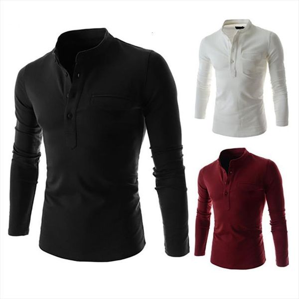 long sleeve shirt design solid men polo color fashion stand collar gray casual false pocket henley y, White;black
long sleeve shirt design solid men polo color fashion stand collar gray casual false pocket henley y, White;black