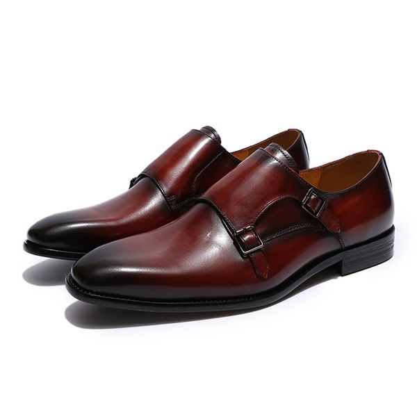 classic genuine leather mens double monk strap dress shoes men black burgundy party wedding shoe formal business office shoes, Red;white
classic genuine leather mens double monk strap dress shoes men black burgundy party wedding shoe formal business office shoes, Red;white