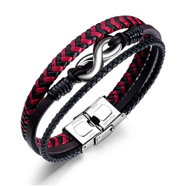 tennis leather woven bracelet titanium steel men's red black gift, Golden;silver
tennis leather woven bracelet titanium steel men's red black gift, Golden;silver