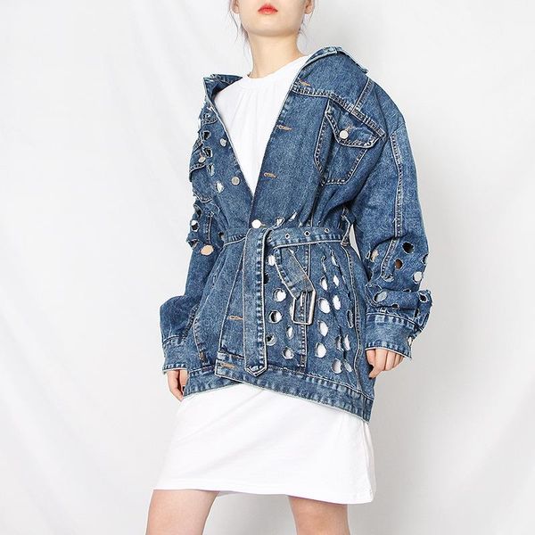 early autumn 2021 character hollow hole versatile belt buckle design denim jacket women's jackets, Black;brown
early autumn 2021 character hollow hole versatile belt buckle design denim jacket women's jackets, Black;brown
