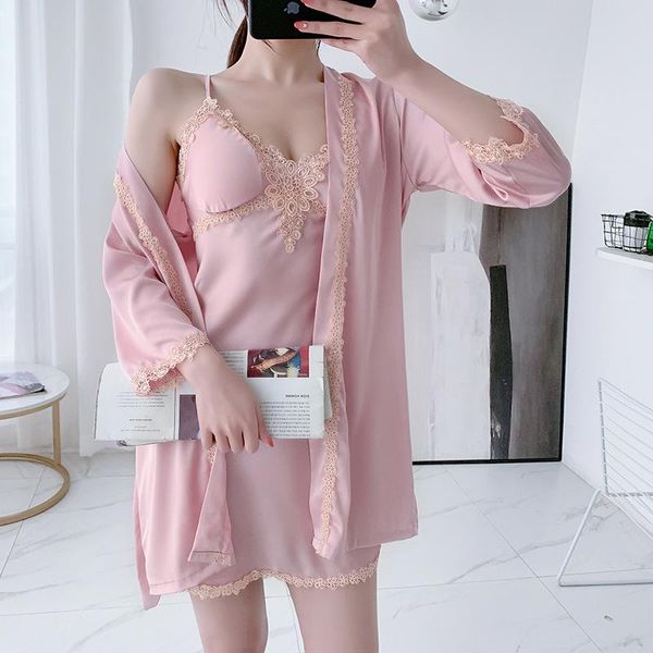 summer rayon 2pcs kimono bathrobe gown suit 2021 spring twinset robe set v-neck satin wedding sleepwear lace nightgown women's, Black;red
summer rayon 2pcs kimono bathrobe gown suit 2021 spring twinset robe set v-neck satin wedding sleepwear lace nightgown women's, Black;red