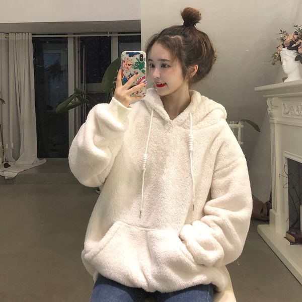 women hoodie 2021 autumn and winter new thicken cotton clothes kawaii hooded for ladies japanese oversized lambswool coats sweatshirts, Black
women hoodie 2021 autumn and winter new thicken cotton clothes kawaii hooded for ladies japanese oversized lambswool coats sweatshirts, Black
