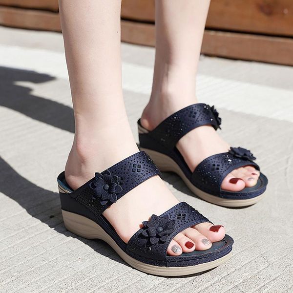sandals ladies summer put on wedge heel beach open toe breathable flower shoes floral retro slope comfortable slippers #, Black
sandals ladies summer put on wedge heel beach open toe breathable flower shoes floral retro slope comfortable slippers #, Black