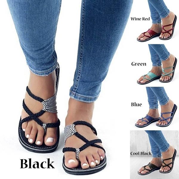 slippers summer sandals women's flip flops outdoor flats beach anti-slip shoes for women plus size 35-44, Black
slippers summer sandals women's flip flops outdoor flats beach anti-slip shoes for women plus size 35-44, Black