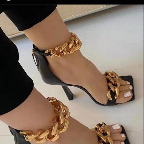 dress shoes woman sandals metal square toe women unique thin high heels back zip open toes chains decor runway sandalias 2021, Black
dress shoes woman sandals metal square toe women unique thin high heels back zip open toes chains decor runway sandalias 2021, Black