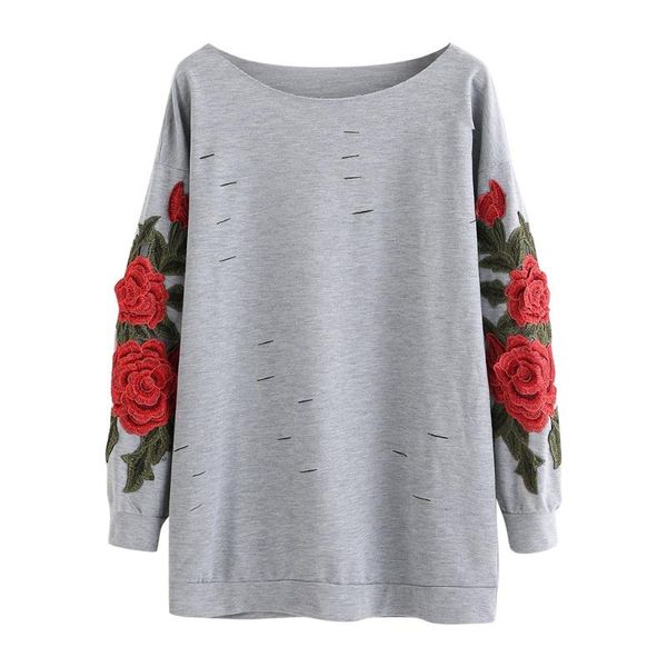 women's hoodies & sweatshirts girls women o-neck long sleeve cut-out ladies street rose floral applique sweatshirt megztinis, Black
women's hoodies & sweatshirts girls women o-neck long sleeve cut-out ladies street rose floral applique sweatshirt megztinis, Black