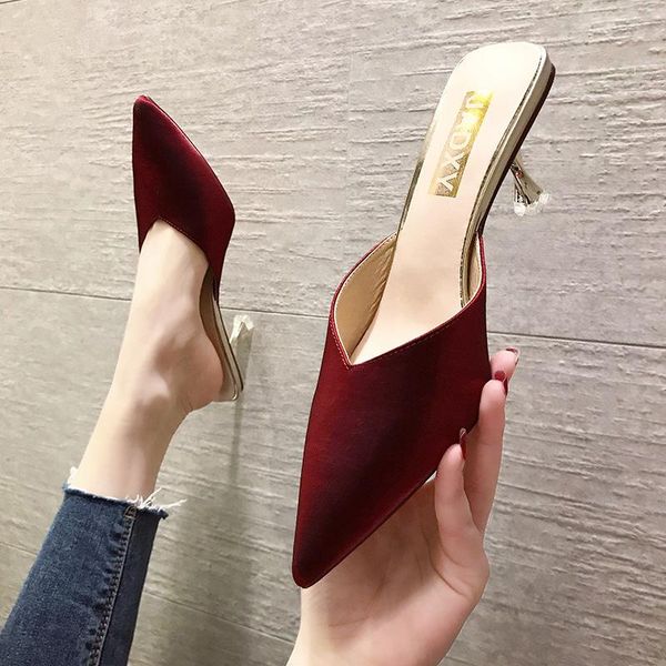 slippers pointed toe suede square heel high heels muller women 2021 summer shoes fashion solid velvet shallow ladies, Black
slippers pointed toe suede square heel high heels muller women 2021 summer shoes fashion solid velvet shallow ladies, Black
