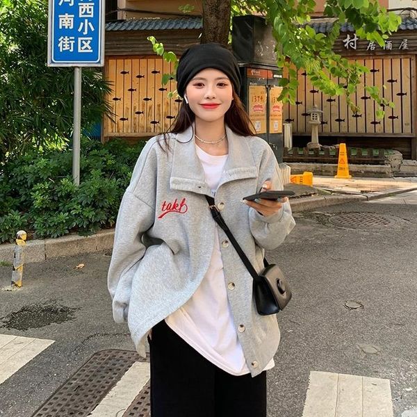 women's jackets wakuta oversized street trendy embroidery letter women 2021 harajuku loose korean fashion stand neck zipper coats casua, Black;brown
women's jackets wakuta oversized street trendy embroidery letter women 2021 harajuku loose korean fashion stand neck zipper coats casua, Black;brown