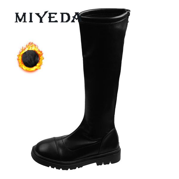 boots miyeda high women winter plush zipper round toe knee-high square heel warm thermal fashion pu leather shoes, Black
boots miyeda high women winter plush zipper round toe knee-high square heel warm thermal fashion pu leather shoes, Black