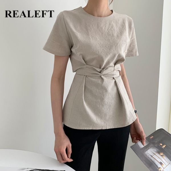 summer cotton and linen women's blouse o-neck cross short sleeve chic shirts korean style female 210428, White
summer cotton and linen women's blouse o-neck cross short sleeve chic shirts korean style female 210428, White