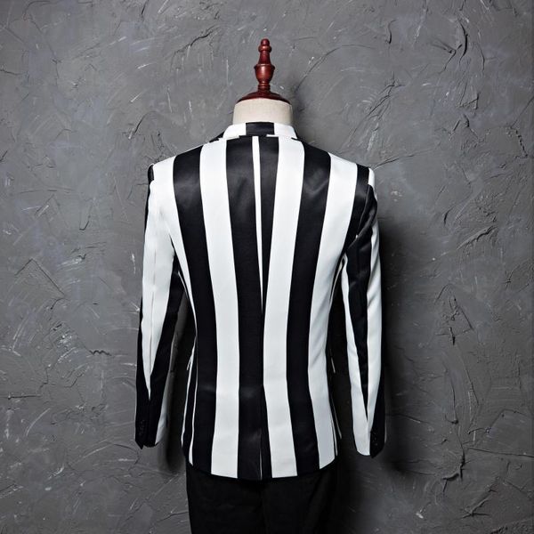 men's suits & blazers pyjtrl marks tide of black male zebra stripe blazer dress fine stage clothing casual suit jacket k1xo, White;black
men's suits & blazers pyjtrl marks tide of black male zebra stripe blazer dress fine stage clothing casual suit jacket k1xo, White;black