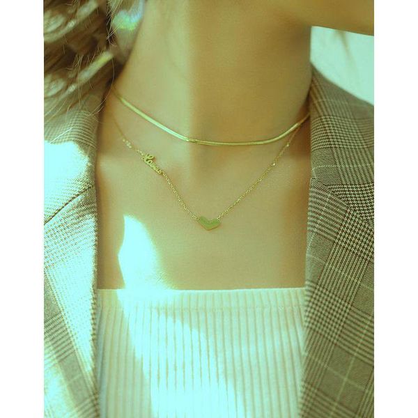 pendant necklaces design sense love double-layer titanium steel necklace women ins versatile personality clavicle neck chain, Silver
pendant necklaces design sense love double-layer titanium steel necklace women ins versatile personality clavicle neck chain, Silver