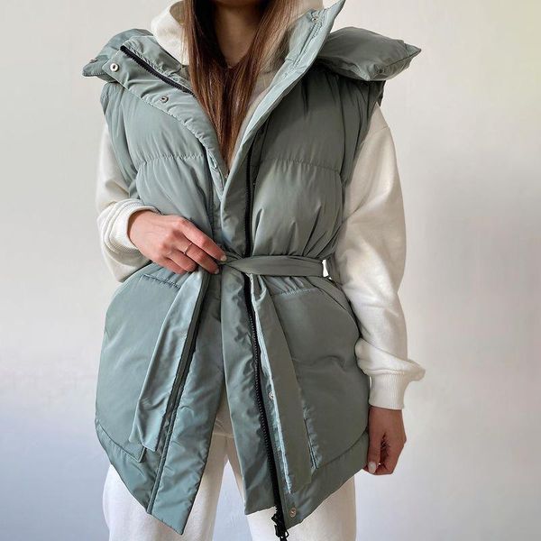 women's vests agong stand collar hooded women fashion simple solid winter coats elegant casual pocket female ladies, Black;white
women's vests agong stand collar hooded women fashion simple solid winter coats elegant casual pocket female ladies, Black;white