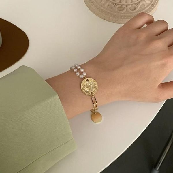 link, chain 2021 trendy women punk bracelets fashion pearl link bangles vintage geometric hand chian pendant ring girls jewelry, Black
link, chain 2021 trendy women punk bracelets fashion pearl link bangles vintage geometric hand chian pendant ring girls jewelry, Black