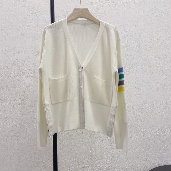 tb sleeve white cardigan 8921 color stripe four bars college fashion wool sweater new women in spring and summer, White;black
tb sleeve white cardigan 8921 color stripe four bars college fashion wool sweater new women in spring and summer, White;black
