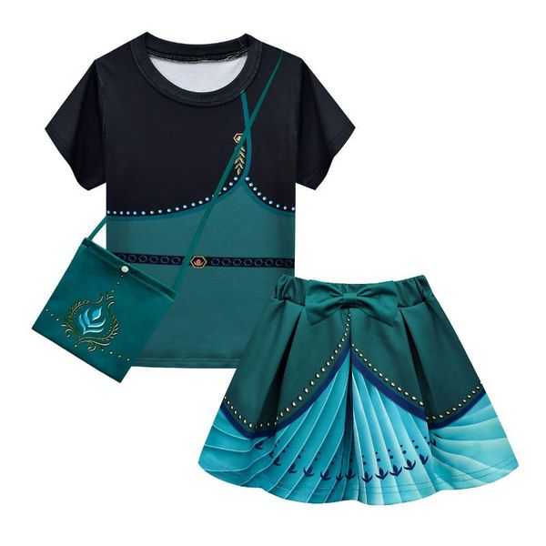 clothing sets 2021 summer girl three-piece suit ice snow princess skirt short sleeve bag, White
clothing sets 2021 summer girl three-piece suit ice snow princess skirt short sleeve bag, White