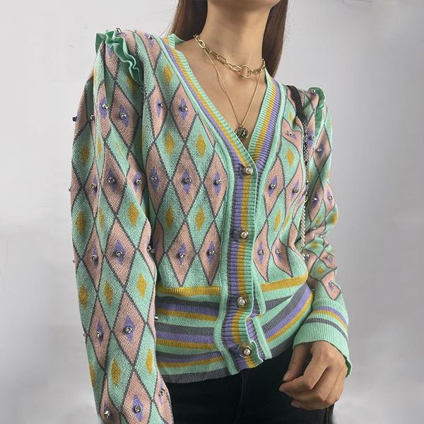 women's knits & tees 2021 autumn winter ruffles beading knitted cardigan women sweater coat korean long sleeves argyle warm pullovers j, White
women's knits & tees 2021 autumn winter ruffles beading knitted cardigan women sweater coat korean long sleeves argyle warm pullovers j, White