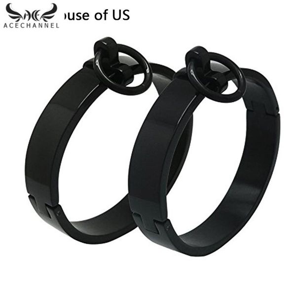 bangle polished gold black stainless steel wrist cuffs lockable slave bracelets jewelry men women from warehouse
bangle polished gold black stainless steel wrist cuffs lockable slave bracelets jewelry men women from warehouse
