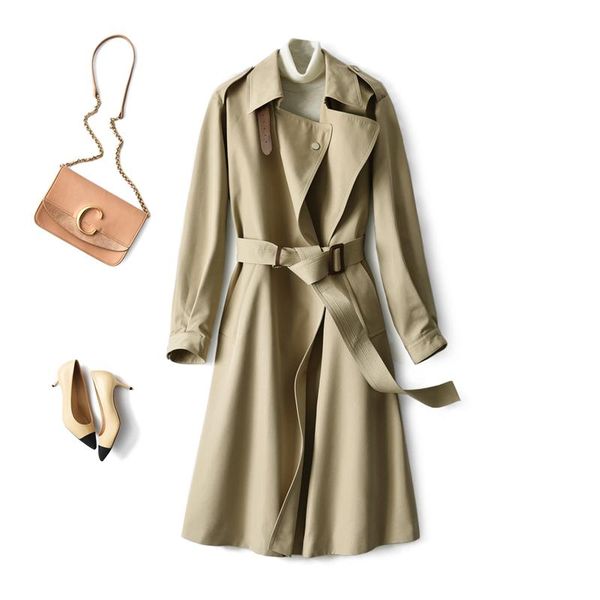 women's trench coats good quality sa beautiful female master aura trimming collar waistband jacket, Tan;black
women's trench coats good quality sa beautiful female master aura trimming collar waistband jacket, Tan;black
