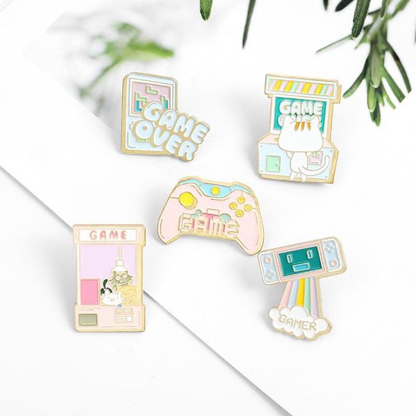 pins, brooches let's play the game cup enamel pin console gamepad claw machine cute cat brooch cartoon lapel badge gift for friend, Gray
pins, brooches let's play the game cup enamel pin console gamepad claw machine cute cat brooch cartoon lapel badge gift for friend, Gray