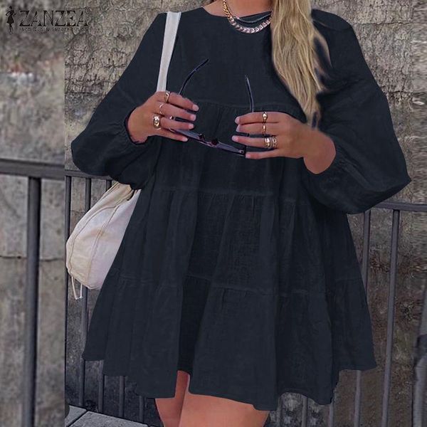 women's blouses & shirts women casual o neck full puff sleeve shirt summer ruffle office long blouse solid ol chemise oversized femal, White