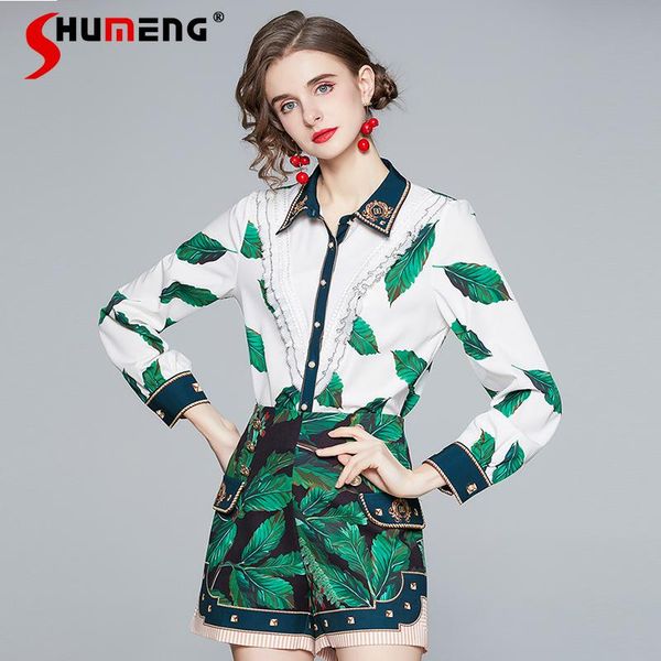 women's tracksuits 2021 summer ladies european high-end printed casual two-piece suit women fashion buttoned collar shirt western style, Gray
women's tracksuits 2021 summer ladies european high-end printed casual two-piece suit women fashion buttoned collar shirt western style, Gray