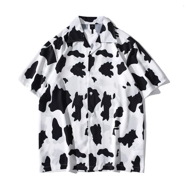 men's casual shirts cow painting button down men streetwear hip hop summer short sleeve shirt coats harajuku fashion, White;black
men's casual shirts cow painting button down men streetwear hip hop summer short sleeve shirt coats harajuku fashion, White;black