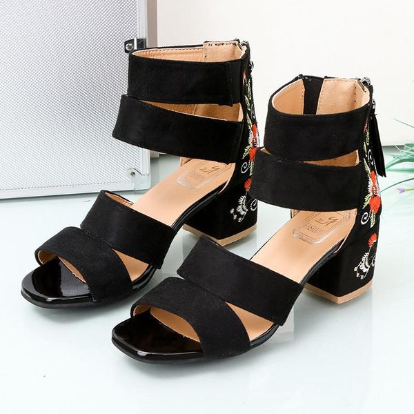 dress shoes women high heel summer sandals thick pump fashion embroidery female wedding party office lady, Black
dress shoes women high heel summer sandals thick pump fashion embroidery female wedding party office lady, Black