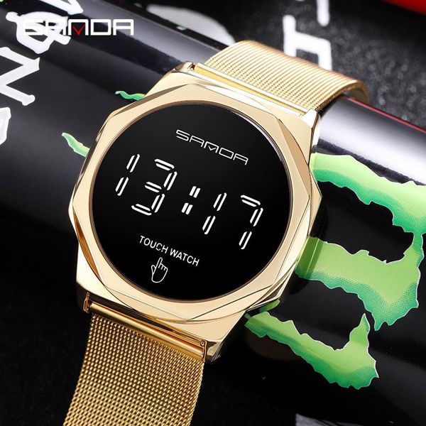 sanda 8010 women for digital men and touch watch women's mesh belt fashion sports gold clock clothes accessories wristwatches, Slivery;brown
sanda 8010 women for digital men and touch watch women's mesh belt fashion sports gold clock clothes accessories wristwatches, Slivery;brown