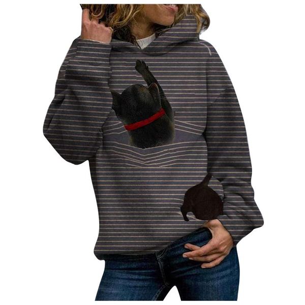 women's jackets 3d animal cat print hooded pullover hoodie casual sweatshirt striped streetwear female winter long sleeve womens outer, Black;brown
women's jackets 3d animal cat print hooded pullover hoodie casual sweatshirt striped streetwear female winter long sleeve womens outer, Black;brown